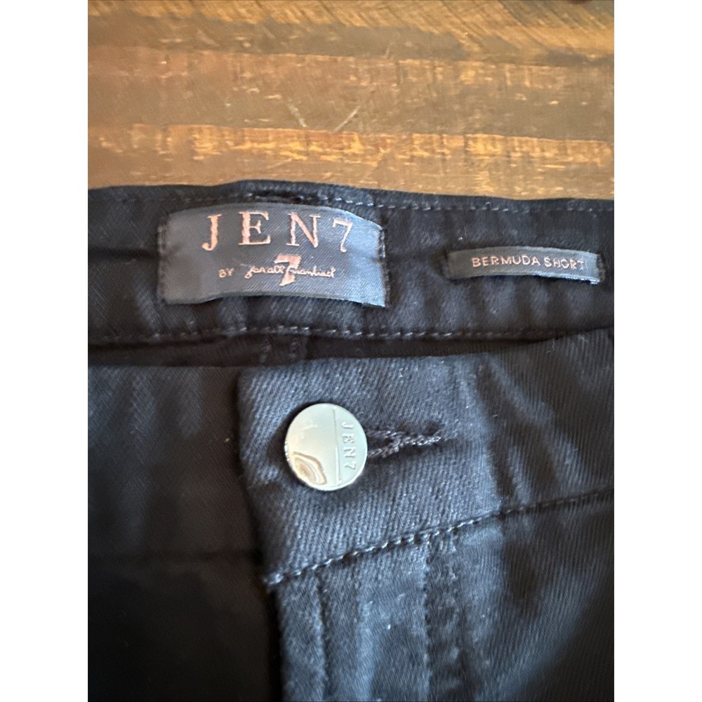 Jen7 Size 12 Bermuda Shorts Black Cuffed Pockets 7 for All Mankind - Picture 2 of 16